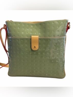 Stylish‎ Arcadia Sage Green Patent Leather Crossbody Bag Adjustable Strap